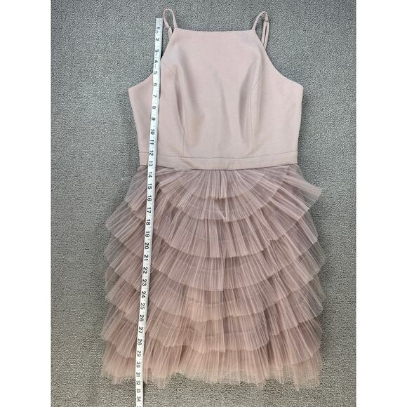 BCBGMAXAZRIA Casandra Dress Mini Tulle Balletcore Sepia Size 4 - Picture 9 of 11